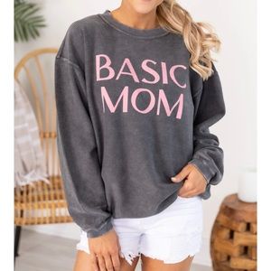 Pink Lily BASIC MOM Corded Graphic Sweatshirt